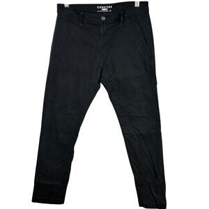 Signature by Levi Strauss‎ & Co Black Chinos Flat Front Pants Women's Size 30